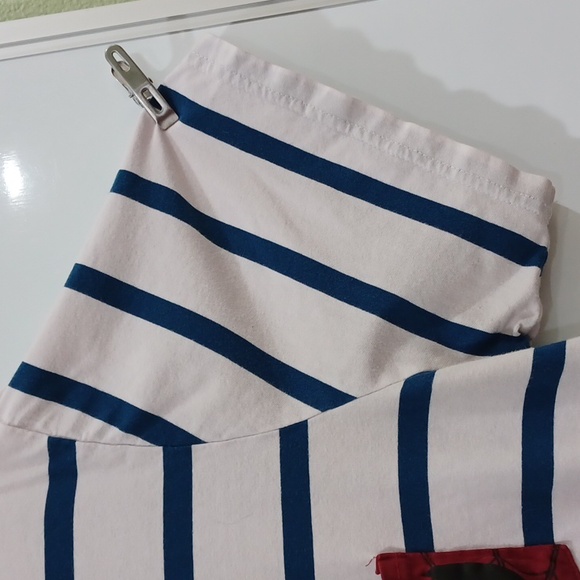 Unisex 2XL blue/white striped ringer collar, Spdr-Mn Pocket Tshirt - Picture 4 of 7